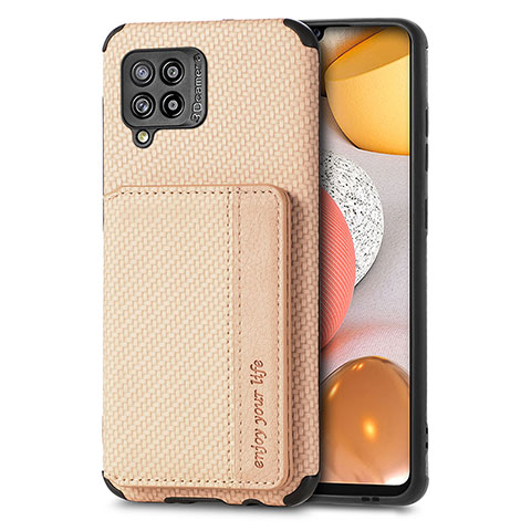 Silikon Hülle Handyhülle Ultra Dünn Schutzhülle Tasche Flexible mit Magnetisch S01D für Samsung Galaxy A42 5G Gold