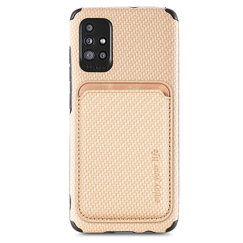 Silikon Hülle Handyhülle Ultra Dünn Schutzhülle Tasche Flexible mit Magnetisch S01D für Samsung Galaxy M40S Gold