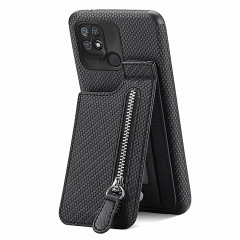 Silikon Hülle Handyhülle Ultra Dünn Schutzhülle Tasche Flexible mit Magnetisch S01D für Xiaomi Redmi 10C 4G Schwarz