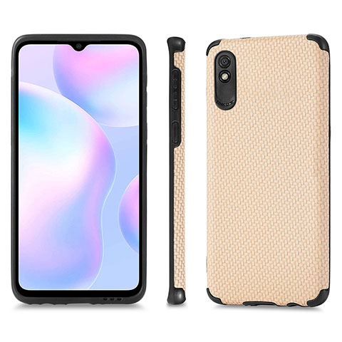 Silikon Hülle Handyhülle Ultra Dünn Schutzhülle Tasche Flexible mit Magnetisch S01D für Xiaomi Redmi 9A Gold