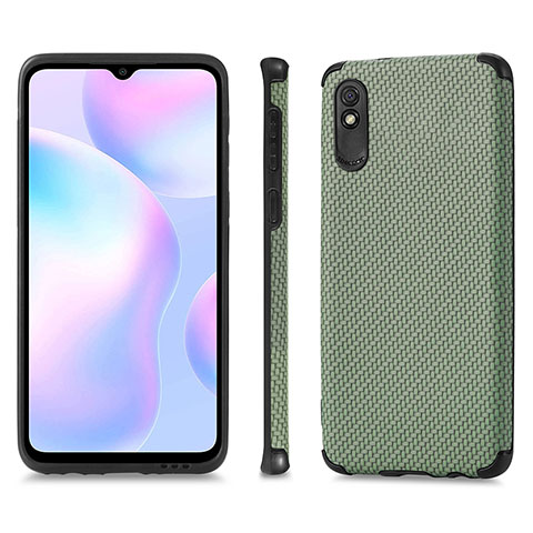 Silikon Hülle Handyhülle Ultra Dünn Schutzhülle Tasche Flexible mit Magnetisch S01D für Xiaomi Redmi 9AT Grün