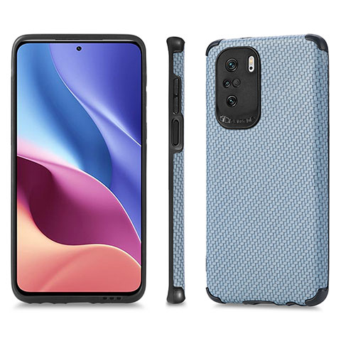 Silikon Hülle Handyhülle Ultra Dünn Schutzhülle Tasche Flexible mit Magnetisch S01D für Xiaomi Redmi K40 Pro+ Plus 5G Blau