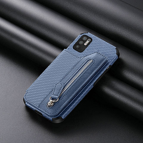 Silikon Hülle Handyhülle Ultra Dünn Schutzhülle Tasche Flexible mit Magnetisch S01D für Xiaomi Redmi Note 10T 5G Blau