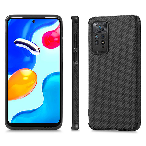 Silikon Hülle Handyhülle Ultra Dünn Schutzhülle Tasche Flexible mit Magnetisch S01D für Xiaomi Redmi Note 11S 4G Schwarz