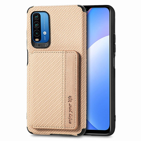 Silikon Hülle Handyhülle Ultra Dünn Schutzhülle Tasche Flexible mit Magnetisch S01D für Xiaomi Redmi Note 9 4G Gold