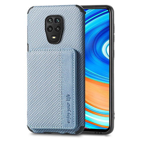 Silikon Hülle Handyhülle Ultra Dünn Schutzhülle Tasche Flexible mit Magnetisch S01D für Xiaomi Redmi Note 9 Pro Max Blau