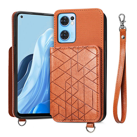 Silikon Hülle Handyhülle Ultra Dünn Schutzhülle Tasche Flexible mit Magnetisch S02D für Oppo Find X5 Lite 5G Braun