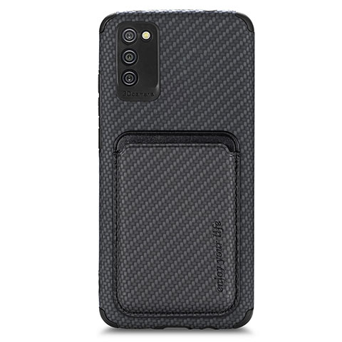 Silikon Hülle Handyhülle Ultra Dünn Schutzhülle Tasche Flexible mit Magnetisch S02D für Samsung Galaxy A02s Schwarz