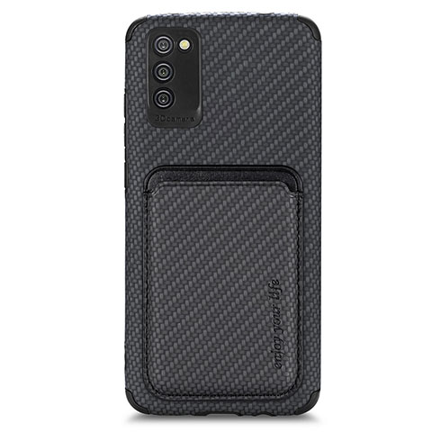 Silikon Hülle Handyhülle Ultra Dünn Schutzhülle Tasche Flexible mit Magnetisch S02D für Samsung Galaxy A03s Schwarz