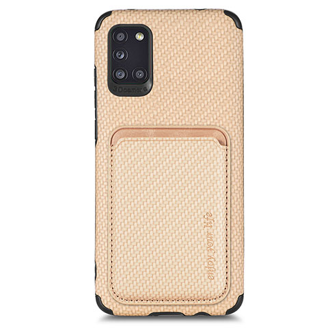 Silikon Hülle Handyhülle Ultra Dünn Schutzhülle Tasche Flexible mit Magnetisch S02D für Samsung Galaxy A31 Gold