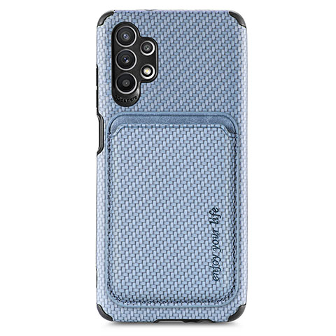 Silikon Hülle Handyhülle Ultra Dünn Schutzhülle Tasche Flexible mit Magnetisch S02D für Samsung Galaxy A32 4G Blau