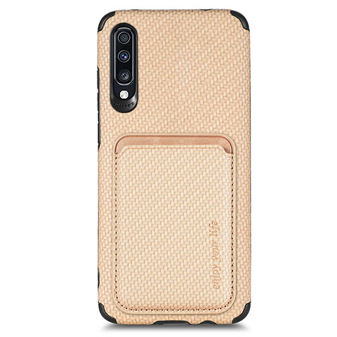 Silikon Hülle Handyhülle Ultra Dünn Schutzhülle Tasche Flexible mit Magnetisch S02D für Samsung Galaxy A70 Gold