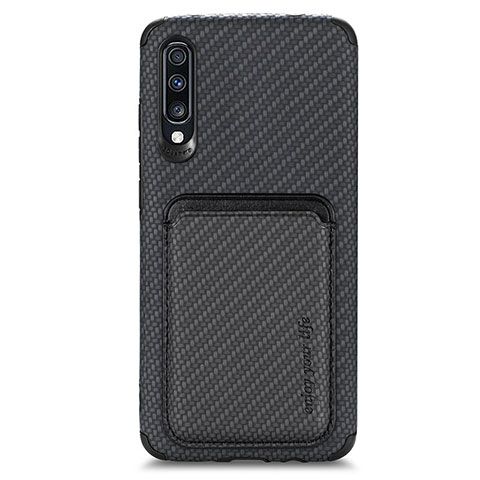 Silikon Hülle Handyhülle Ultra Dünn Schutzhülle Tasche Flexible mit Magnetisch S02D für Samsung Galaxy A70S Schwarz