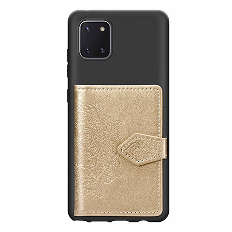 Silikon Hülle Handyhülle Ultra Dünn Schutzhülle Tasche Flexible mit Magnetisch S02D für Samsung Galaxy M60s Gold