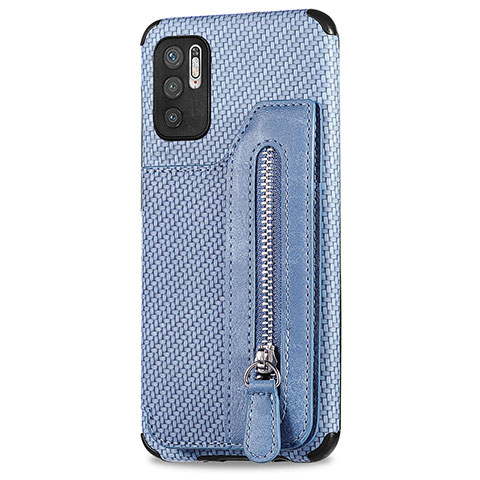 Silikon Hülle Handyhülle Ultra Dünn Schutzhülle Tasche Flexible mit Magnetisch S02D für Xiaomi POCO M3 Pro 5G Blau