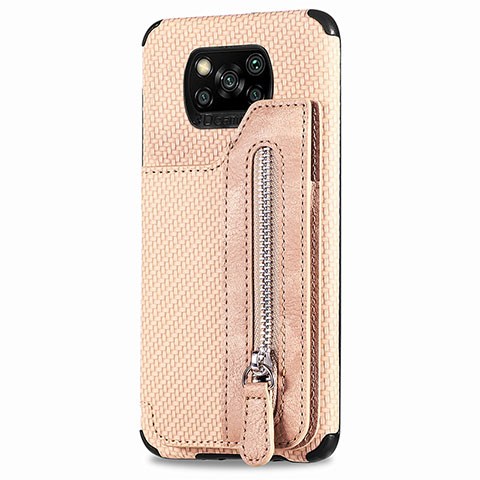 Silikon Hülle Handyhülle Ultra Dünn Schutzhülle Tasche Flexible mit Magnetisch S02D für Xiaomi Poco X3 Gold