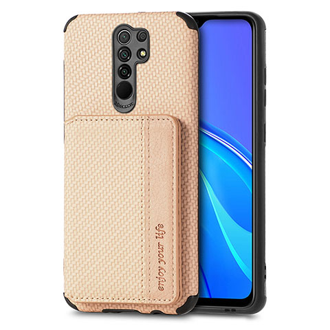 Silikon Hülle Handyhülle Ultra Dünn Schutzhülle Tasche Flexible mit Magnetisch S02D für Xiaomi Redmi 9 Gold