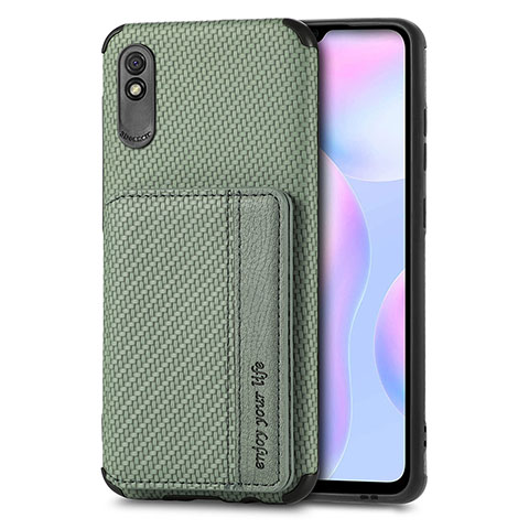 Silikon Hülle Handyhülle Ultra Dünn Schutzhülle Tasche Flexible mit Magnetisch S02D für Xiaomi Redmi 9A Grün