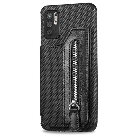 Silikon Hülle Handyhülle Ultra Dünn Schutzhülle Tasche Flexible mit Magnetisch S02D für Xiaomi Redmi Note 10 5G Schwarz