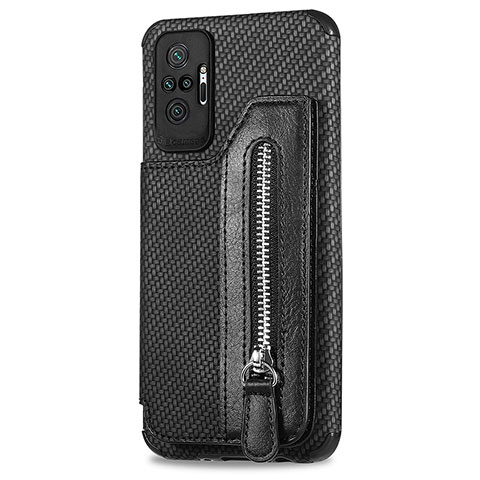 Silikon Hülle Handyhülle Ultra Dünn Schutzhülle Tasche Flexible mit Magnetisch S02D für Xiaomi Redmi Note 10 Pro 4G Schwarz