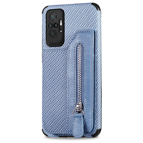 Silikon Hülle Handyhülle Ultra Dünn Schutzhülle Tasche Flexible mit Magnetisch S02D für Xiaomi Redmi Note 10 Pro Max Blau