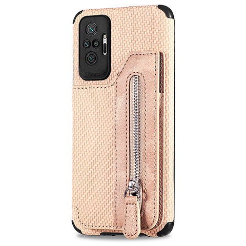 Silikon Hülle Handyhülle Ultra Dünn Schutzhülle Tasche Flexible mit Magnetisch S02D für Xiaomi Redmi Note 10 Pro Max Gold