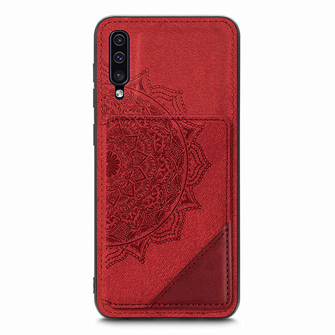Silikon Hülle Handyhülle Ultra Dünn Schutzhülle Tasche Flexible mit Magnetisch S03D für Samsung Galaxy A30S Rot