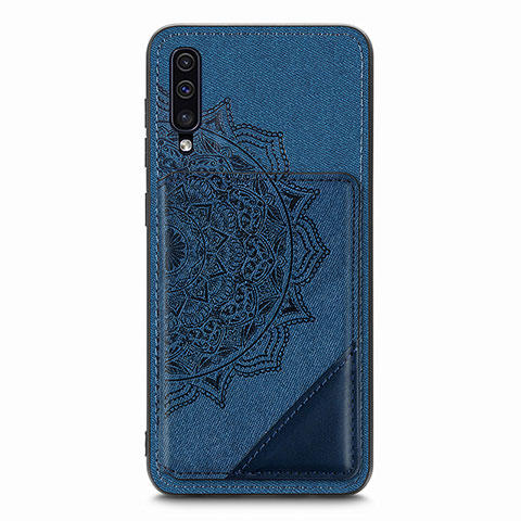 Silikon Hülle Handyhülle Ultra Dünn Schutzhülle Tasche Flexible mit Magnetisch S03D für Samsung Galaxy A50 Blau