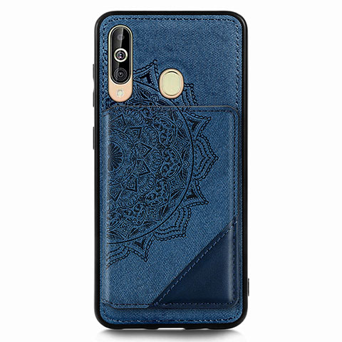 Silikon Hülle Handyhülle Ultra Dünn Schutzhülle Tasche Flexible mit Magnetisch S03D für Samsung Galaxy A60 Blau