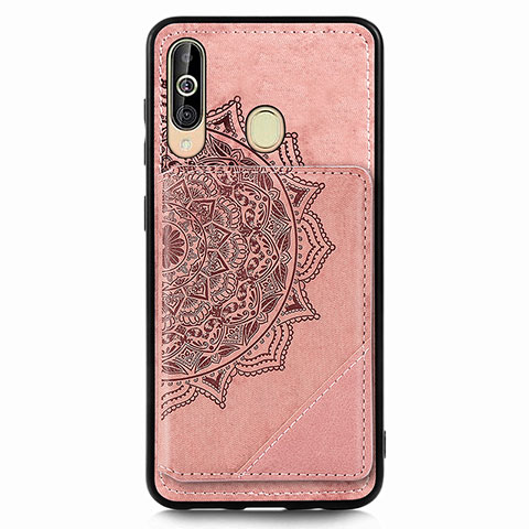 Silikon Hülle Handyhülle Ultra Dünn Schutzhülle Tasche Flexible mit Magnetisch S03D für Samsung Galaxy A60 Rosegold