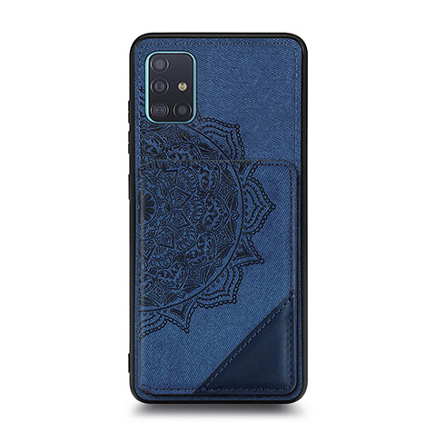 Silikon Hülle Handyhülle Ultra Dünn Schutzhülle Tasche Flexible mit Magnetisch S03D für Samsung Galaxy A71 5G Blau