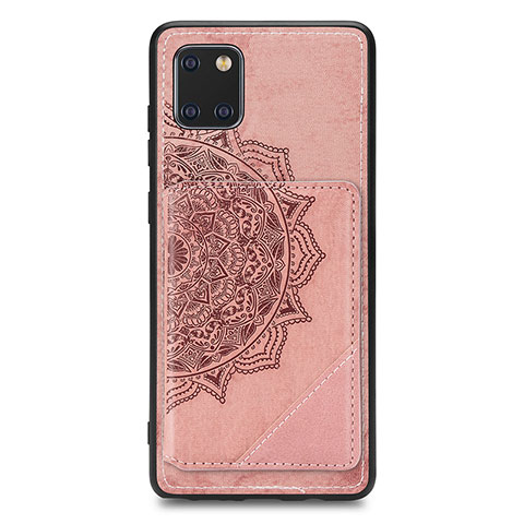 Silikon Hülle Handyhülle Ultra Dünn Schutzhülle Tasche Flexible mit Magnetisch S03D für Samsung Galaxy A81 Rosegold