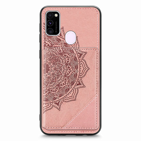 Silikon Hülle Handyhülle Ultra Dünn Schutzhülle Tasche Flexible mit Magnetisch S03D für Samsung Galaxy M21 Rosegold