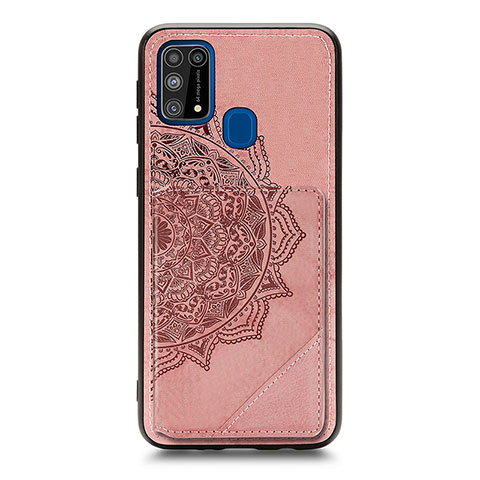 Silikon Hülle Handyhülle Ultra Dünn Schutzhülle Tasche Flexible mit Magnetisch S03D für Samsung Galaxy M31 Rosegold