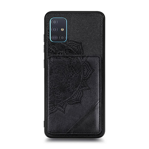 Silikon Hülle Handyhülle Ultra Dünn Schutzhülle Tasche Flexible mit Magnetisch S03D für Samsung Galaxy M40S Schwarz