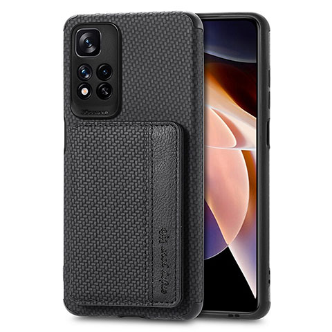 Silikon Hülle Handyhülle Ultra Dünn Schutzhülle Tasche Flexible mit Magnetisch S03D für Xiaomi Redmi Note 11 Pro+ Plus 5G Schwarz