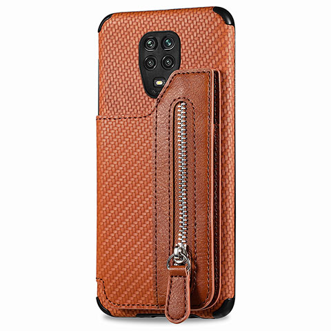 Silikon Hülle Handyhülle Ultra Dünn Schutzhülle Tasche Flexible mit Magnetisch S03D für Xiaomi Redmi Note 9 Pro Max Braun