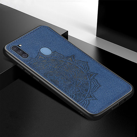 Silikon Hülle Handyhülle Ultra Dünn Schutzhülle Tasche Flexible mit Magnetisch S04D für Samsung Galaxy A11 Blau