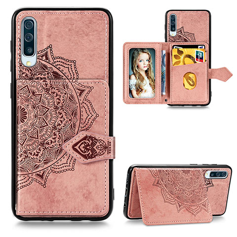 Silikon Hülle Handyhülle Ultra Dünn Schutzhülle Tasche Flexible mit Magnetisch S04D für Samsung Galaxy A30S Rosegold