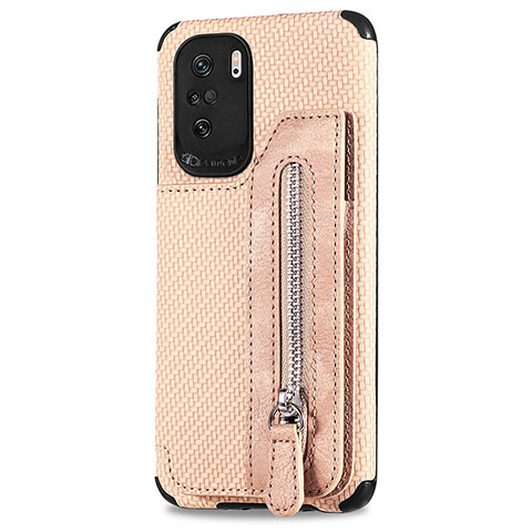 Silikon Hülle Handyhülle Ultra Dünn Schutzhülle Tasche Flexible mit Magnetisch S04D für Xiaomi Poco F3 5G Gold