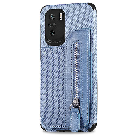 Silikon Hülle Handyhülle Ultra Dünn Schutzhülle Tasche Flexible mit Magnetisch S04D für Xiaomi Redmi K40 Pro+ Plus 5G Blau