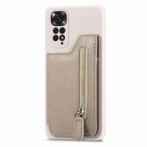 Silikon Hülle Handyhülle Ultra Dünn Schutzhülle Tasche Flexible mit Magnetisch S04D für Xiaomi Redmi Note 11S 4G Beige