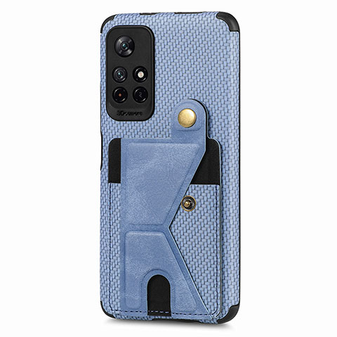 Silikon Hülle Handyhülle Ultra Dünn Schutzhülle Tasche Flexible mit Magnetisch S04D für Xiaomi Redmi Note 11S 5G Blau