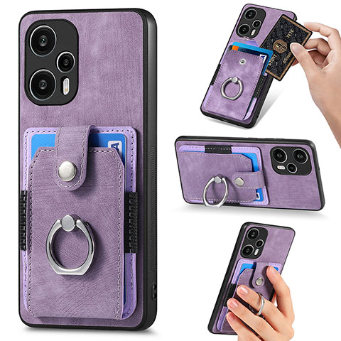 Silikon Hülle Handyhülle Ultra Dünn Schutzhülle Tasche Flexible mit Magnetisch S04D für Xiaomi Redmi Note 12 Turbo 5G Violett