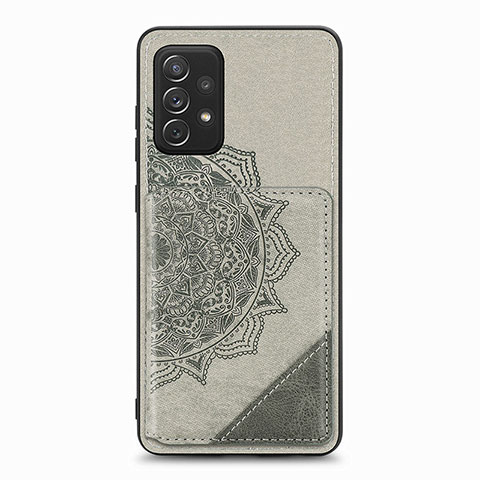 Silikon Hülle Handyhülle Ultra Dünn Schutzhülle Tasche Flexible mit Magnetisch S05D für Samsung Galaxy A52 5G Grau