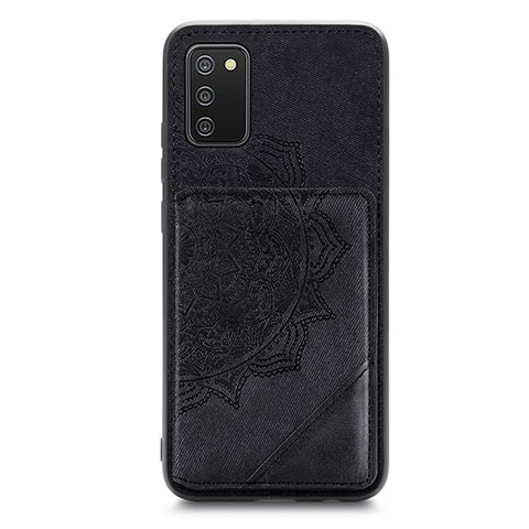 Silikon Hülle Handyhülle Ultra Dünn Schutzhülle Tasche Flexible mit Magnetisch S05D für Samsung Galaxy M02s Schwarz