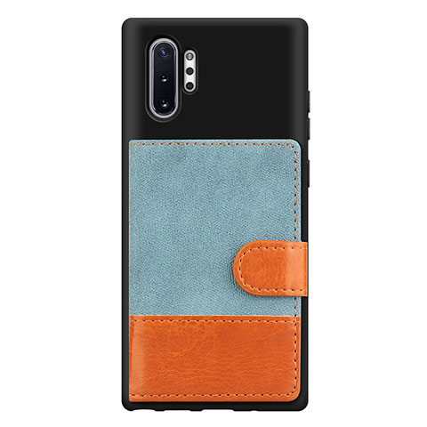 Silikon Hülle Handyhülle Ultra Dünn Schutzhülle Tasche Flexible mit Magnetisch S05D für Samsung Galaxy Note 10 Plus 5G Blau