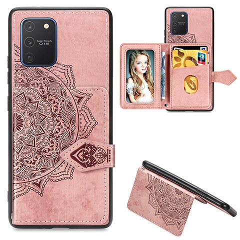 Silikon Hülle Handyhülle Ultra Dünn Schutzhülle Tasche Flexible mit Magnetisch S05D für Samsung Galaxy S10 Lite Rosegold