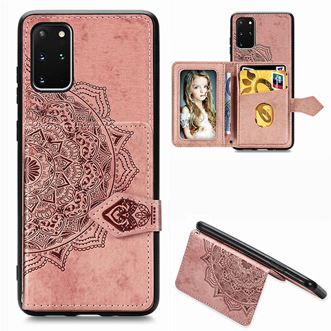 Silikon Hülle Handyhülle Ultra Dünn Schutzhülle Tasche Flexible mit Magnetisch S05D für Samsung Galaxy S20 Plus Rosegold