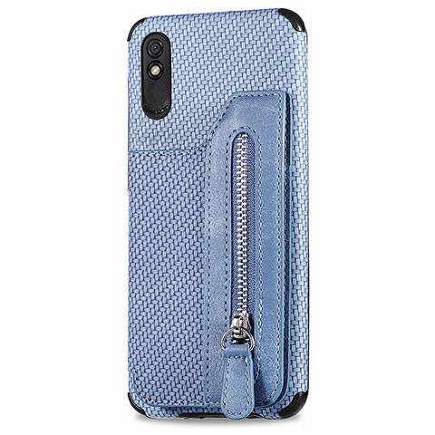 Silikon Hülle Handyhülle Ultra Dünn Schutzhülle Tasche Flexible mit Magnetisch S05D für Xiaomi Redmi 9A Blau